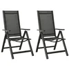 Image de vidaXL Chaises pliables de jardin lot de 2 Textilène et aluminium Noir