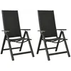 Image de vidaXL Chaises pliables de jardin lot de 2 Textilène et aluminium Noir312189