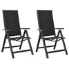 Image de Vidaxl Chaises Pliables De Jardin 2 Pcs TextilÃ¨ne Et Aluminium Noir
