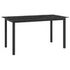 Image de vidaXL Table de jardin Noir 150x90x74 cm Aluminium et verre