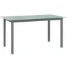 Image de vidaXL Table de jardin Gris clair 150x90x74 cm Aluminium et verre