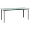 Image de Vidaxl Table De Jardin Gris Clair 190x90x74 Cm Aluminium Et Verre