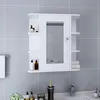 Image de vidaXL Armoire à miroir de salle de bain Blanc 66x17x63 cm MDF323601