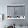 Image de vidaXL Armoire à miroir de salle de bain LED Blanc 80x15x60 cm MDF323604