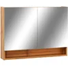 Image de vidaXL Armoire Ã  miroir de salle de bain LED ChÃªne 80x15x60 cm MDF
