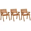Image de vidaXL Vidaxl Chaises De Jardin 3 Pcs Bois D'acacia Solide