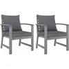 Image de vidaXL Vidaxl Chaises De Jardin 2 Pcs Avec Coussins Gris Foncé Bois D'acacia