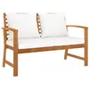 Image de vidaXL Banc de jardin avec coussin crème 120 cm Bois solide d'acacia
