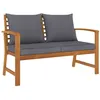 Image de vidaXL Banc de jardin 120cm et coussin gris foncé Bois solide d'acacia311830