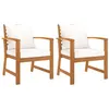 Image de vidaXL Chaises de jardin lot de 2 et coussin crème Bois acacia massif311831