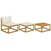 Image de vidaXL Salon de jardin 3 pcs avec coussins crème Bois d'acacia solide311855