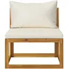 Image de Salon De Jardin 3 Pcs Avec Coussins CrÃ¨me Bois D'acacia Solide Yueyinnkeji