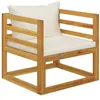 Image de vidaXL Chaise de jardin avec coussins crème Bois d'acacia massif311868
