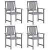 Image de vidaXL Chaises de jardin lot de 4 Bois massif d'acacia Gris