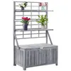 Image de vidaXL Boîte de rangement avec treillis Gris 99x55x160cm Acacia solide311882