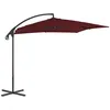 Image de vidaXL Vidaxl Parasol Déporté Avec Mât En Acier 250x250 Cm Rouge Bordeaux