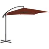 Image de vidaXL Vidaxl Parasol Déporté Avec Mât En Acier 250x250 Cm Terre Cuite