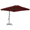 Image de vidaXL Parasol d'extérieur avec mât en acier Bordeaux 250x250x230 cm