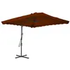 Image de vidaXL Parasol d'extérieur avec mât en acier Terre cuite 250x250x230cm