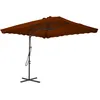 Image de vidaXL Vidaxl Parasol De Jardin Avec Mât En Acier Terre Cuite 250x250x230 Cm