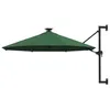 Image de vidaXL Parasol mural de jardin avec LED 300 cm vert312523