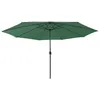 Image de vidaXL Parasol de jardin avec lumières LED et mât en métal 400 cm vert312531