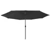 Image de vidaXL Parasol d'extérieur avec LED et mât en métal 400 cm Noir