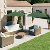 Image de vidaXL Parasol double avec mât en acier Vert 600x300 cm