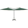 Image de vidaXL Vidaxl Parasol Double Avec Mât En Acier Vert 600 Cm