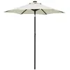 Image de vidaXL Parasol avec lumières LED Sable 200x211 cm Aluminium