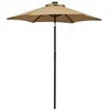 Image de vidaXL Parasol avec lumières LED Taupe 200x211 cm Aluminium