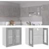 Image de vidaXL Vidaxl Armoire En Verre Suspendue ""Lyon"" Gris Béton Bois D'ingénierie