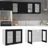 Image de vidaXL Vidaxl Armoire En Verre Suspendue ""Lyon"" Noir 80x31x60 Cm