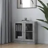 Image de vidaXL Armoire à vitrine Gris béton 82,5x30,5x80 cm Bois d'ingénierie802745