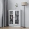 Image de Armoire Ã  vitrine Blanc 82,5x30,5x115 cm AgglomÃ©rÃ© - VidaXL