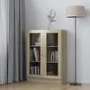 Image de vidaXL Vidaxl Armoire À Vitrine Chêne Sonoma 82,5x30,5x115 Cm Bois Ingénierie