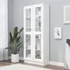 Image de vidaXL Armoire à vitrine Blanc 82,5x30,5x185,5 cm Bois d'ingénierie802768