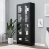 Image de vidaXL Armoire à vitrine Noir 82,5x30,5x185,5 cm Bois d’ingénierie802769
