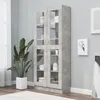 Image de vidaXL Armoire Ã  vitrine Gris bÃ©ton 82,5x30,5x185,5 cm Bois ingÃ©nierie