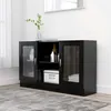 Image de vidaXL Armoire à vitrine Noir 120x30,5x70 cm Bois d'ingénierie802787
