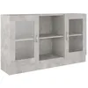Image de vidaXL Vidaxl Armoire ¿¿ Vitrine Gris B¿¿Ton 120x30,5x70 Cm Agglom¿¿R¿¿