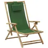 Image de vidaXL Chaise de relaxation inclinable Vert Bambou et tissu313027