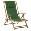 Image de vidaXL Chaise de relaxation inclinable Vert Bambou et tissu