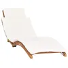 Image de vidaXL Chaise longue pliable avec coussin blanc crème Bois de teck310667