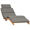 Image de vidaXL Chaise longue pliable avec coussin gris foncé Bois de teck310668