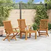 Image de vidaXL Chaises de jardin lot de 3 Bois de teck massif