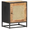 Image de vidaXL Table de chevet 40x30x50 cm Bois de manguier et canne naturelle