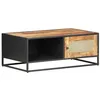 Image de vidaXL Table basse 90x50x35cm Bois de manguier brut et canne naturelle323143
