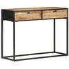 Image de Table console 100x35x75 cm bois de manguier et canne naturelle