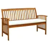 Image de vidaXL Banc de jardin avec coussin 147 cm Bois d'acacia massif312134